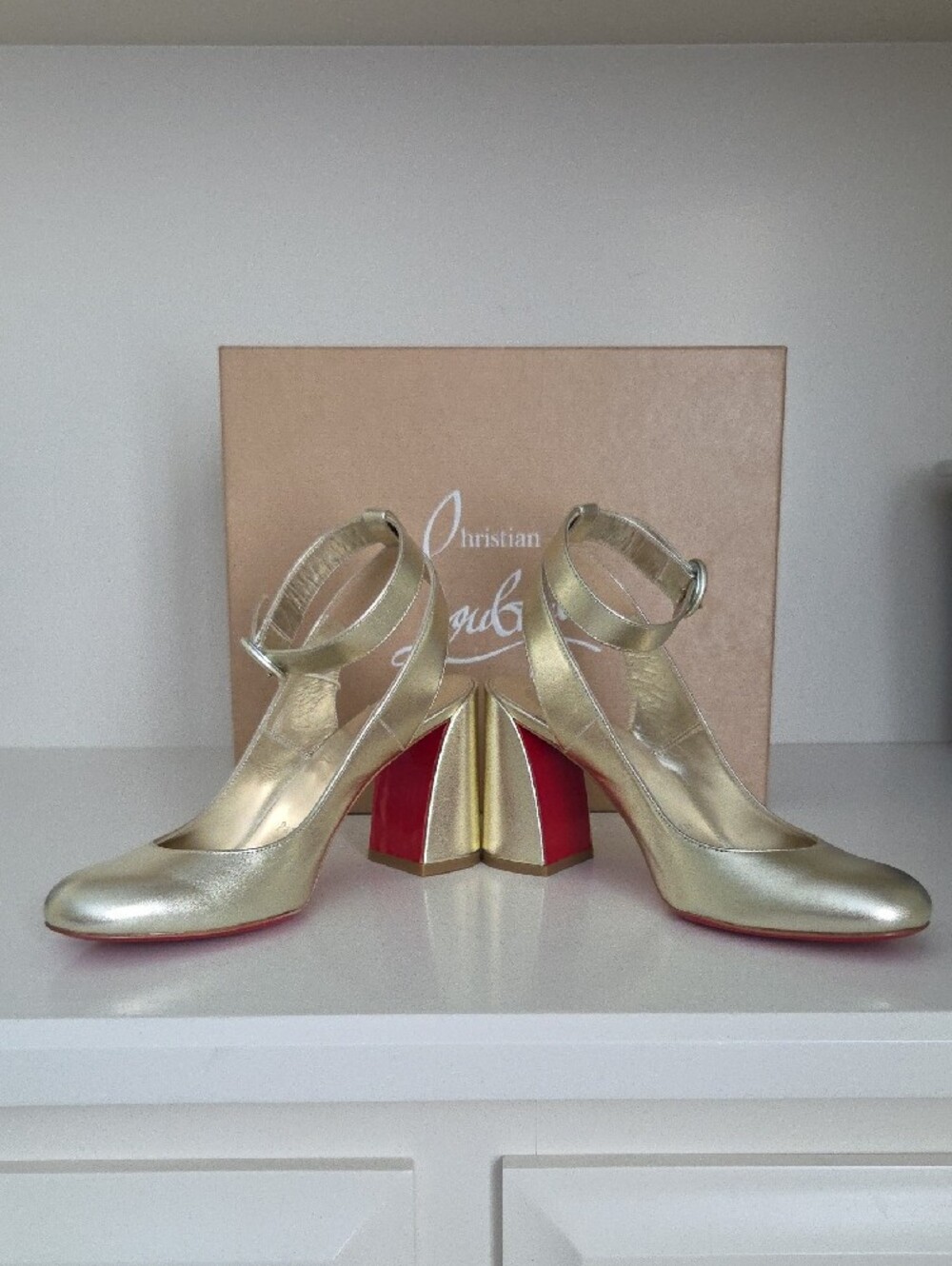Christian Louboutin Metallic Gold Miss Sab Slingback Pump - Picture 3 of 9